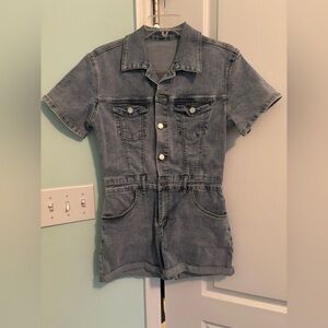 Denim Short Sleeve Romper